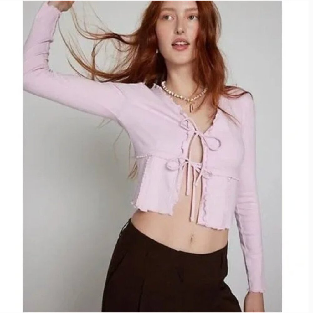 Urban Outfitters Kimchi Blue Front Tie Cardigan Top Size M